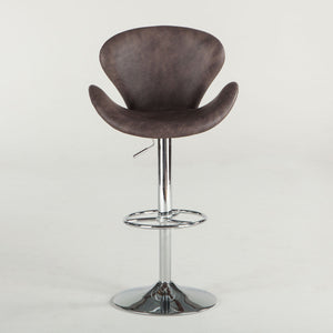 Vintage Leather & Chrome Barstool Swivel Set of 2 - Furniture on Main