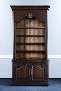 French Provincial Distressed Walnut Bookcase - Furniture on Main