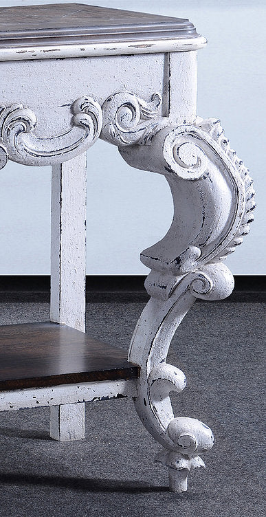 Baroque Console Table White Distressed - Furniture on Main