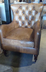 Antique Buffalo Leather Chair - Furniture on Main